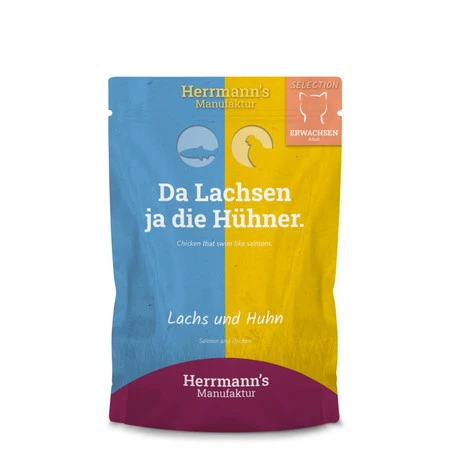 Zestaw 10x HERRMANN'S Selection Cat Lachs Huhn - łosoś i bio kurczak (100g)