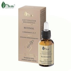 AKTYWATOR MŁODOŚCI RETINOL z witaminami C, E, F  100% działania odmładzającego  Rozjaśnia cerę, zwalcza wolne rodniki  - AVA