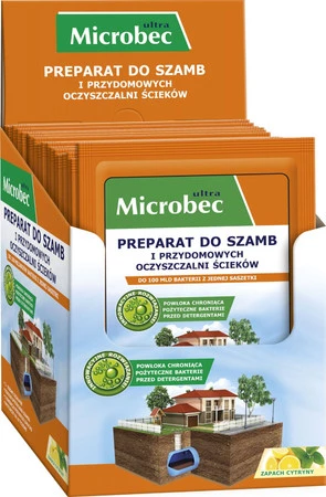 BROS - Microbec ULTRA 25g zapach cytryny - preparat do szamb - 1 szt