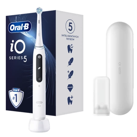 ORAL-B BRAUN SZCZOTECZKA ELEKTRYCZNA iO SERIES 5 WHITE iOG5.1A6.1DK (5 programów, 1 końcówka, 1 etui)