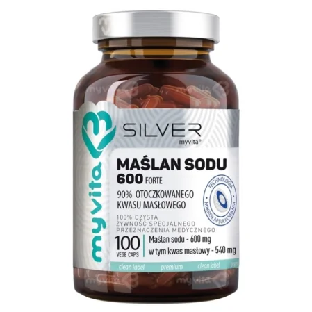 MyVita SILVER Maślan sodu forte 600mg, 100 kaps.