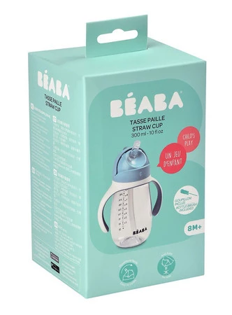 Beaba Bidon niekapek ze słomką tritanowy 300 ml windy blue