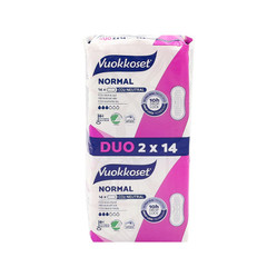 Vuokkoset, NORMAL, Podpaski bez skrzydełek, DUOPACK (2 x 14 szt.)