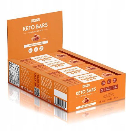 BeKeto Keto Baton – Słony Karmel w Czekoladzie 40g x 12 szt.