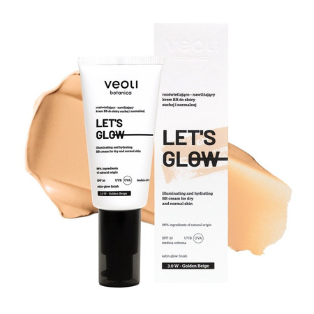 Let's Glow rozświetlająco-nawilżający krem BB do skóry suchej i normalnej 3.0 W Golden Beige 30ml