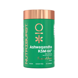 Nutriburst Ashwagandha KSM-66 suplement w żelkach na wsparcie samopoczucia 60 szt. KRÓTKA DATA 2026-10-30