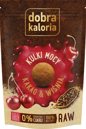 Dobra Kaloria − Kulki mocy, kakao & wiśnia − 58 g