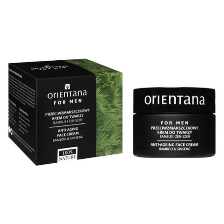 Orientana for men - Przeciwzmarszczkowy krem do twarzy. Bambus i żeń-szeń - 50 ml