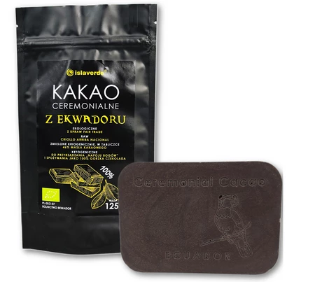 KAKAO CEREMONIALNE TABLICZKA BIO 125 g - ISLAVERDE (SEGURA)