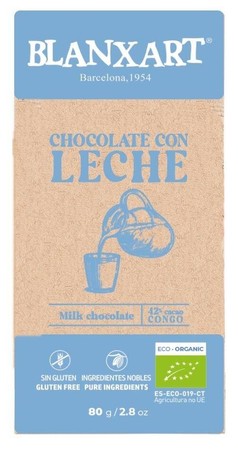 Czekolada mleczna 42% Kongo BEZGL. BIO 80 g