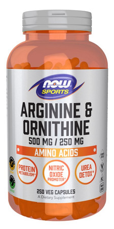 Now - Arginine, ornithine - 250 kaps