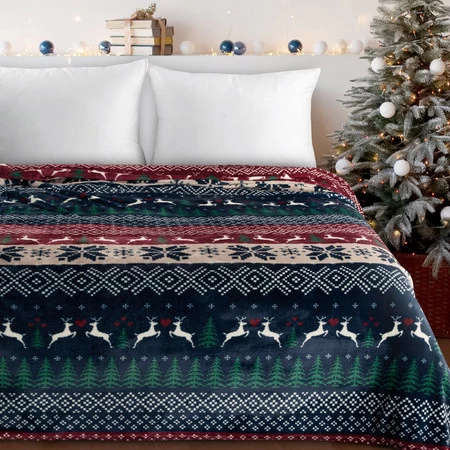 Koc świąteczny 150x200 cm ze skandynawskim wzorem