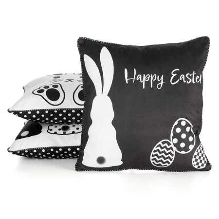 Poszewka Wiosna 45 x 45 cm, Czarny