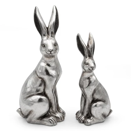 Ozdoba Wielkanocna, Figurka ceramiczna, kolor srebrny, rozmiar 10 x 8 x 23 cm