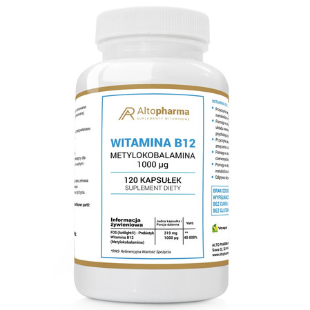 Witamina B12 Metylokobalamina 1000 mcg suplement diety 120 kapsułek