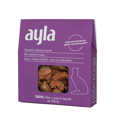 AYLA filet z piersi kaczki ze skórą - przysmaki liofilizowane dla kota - 28g