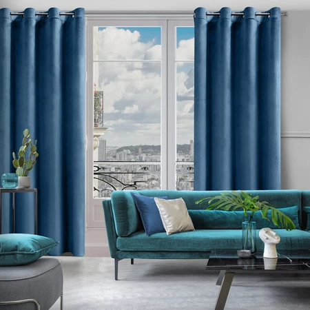 ZASŁONA GOTOWA D91 ROSA 140 X 250 CM GRANATOWY