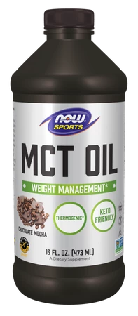 NOW FOODS MCT Oil - Olej MCT - smak Chocolate mocha (473 ml)