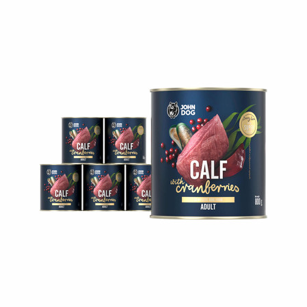 John Dog Berry Cielęcina Z Żurawiną - karma mokra dla psa - 6 x 800g