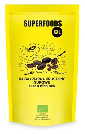 Bio Planet − Superfoods, kakao ziarna kruszone surowe BIO − 600 g