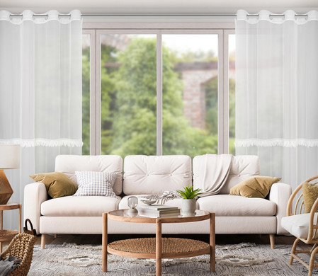 FIRANA GOTOWA SYLVI 140 X 260 CM BIAŁY