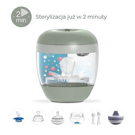 Nuvita, Sterylizator UV do smoczków i butelek, Sage Green