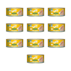 Zestaw 10x WOW CAT Huhn Garnelen - filety kurczaka z krewetkami (70g)