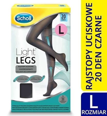 Scholl Light Legs Rajstopy uciskowe 20 DEN rozmiar L czarne