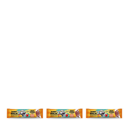 Zestaw: 3x Bunny Ninja Fruit Straws przekąska owocowa o smaku jabłko-mango 16g zero cukru