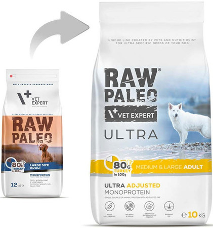 Vet Expert RAW PALEO Medium Large Adult Ultra Turkey 10kg