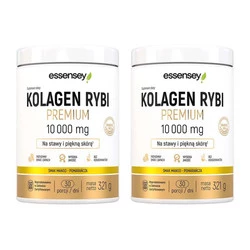 Zestaw 2x Essensey Kolagen Rybi Premium 10 000mg - 321g smak mango - pomarańcza