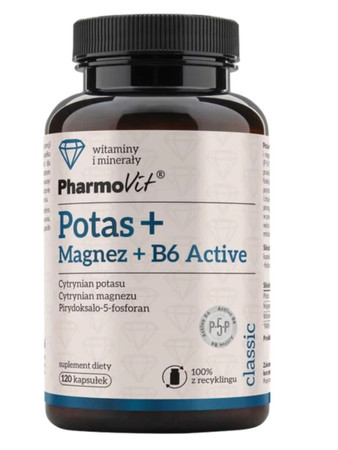 Pharmovit Potas + Magenz + Witamina B6 Active 120 kaps.