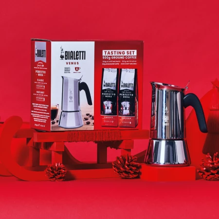 Zestaw Bialetti Venus kawiarka 6tz + kawa Nocciola 250g + kawa Classico 250g