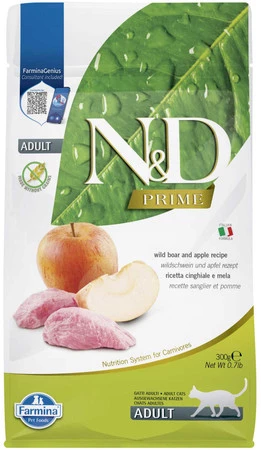 Farmina N&D PRIME CAT Dzik, jabłko, aloes - sucha karma dla kota - 300g