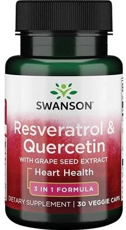 Swanson Resveratrol & Quercetin na wsparcie zdrowego serca 30 kaps.