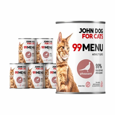John Dog For Cats 99 Menu Bażant - karma mokra dla kota - 6 x 400g