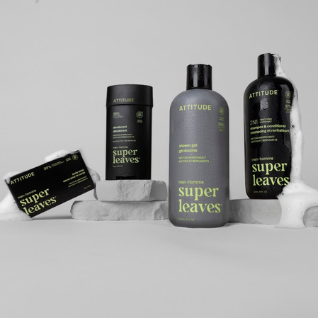 Attitude SUPER LEAVES, Żel pod prysznic, dla mężczyzn - Matcha i Bergamot, 415 ml