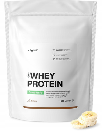 Vilgain Grass-Fed Whey Protein odżywka białkowa 1000 g smak banan