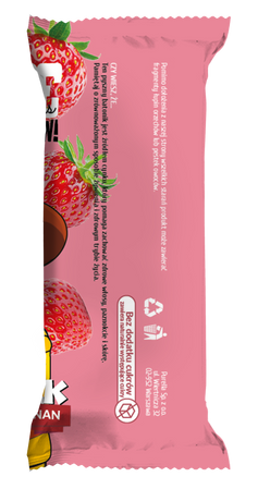 Zestaw: 10x BeRAW Kids Baton owocowy Truskawka i Banan - 25g baton dla dzieci