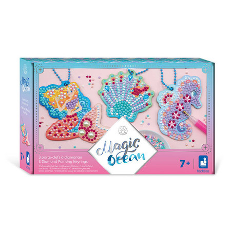 Janod Zestaw kreatywny do tworzenia breloczków Malowanie diamentami Magiczny ocean 7+