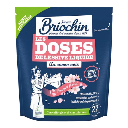 KAPSUŁKI DO PRANIA UNIWERSALNE KWIATOWE NA BAZIE SZAREGO MYDŁA (22 szt.) - BRIOCHIN