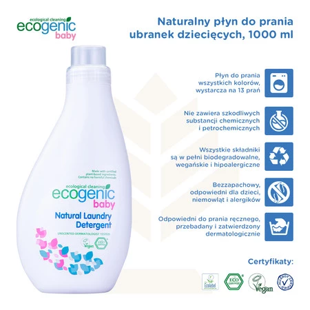 Ecogenic Płyn do prania baby Eko 1000 ml