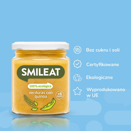 Smileat, BIO Słoiczek z warzywami i komosą ryżową 6m+, 230 g