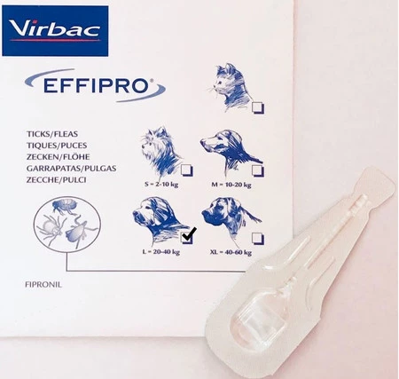 Virbac EFFIPRO Spot-On L Pies 20-40kg Krople na kleszcze 1szt.