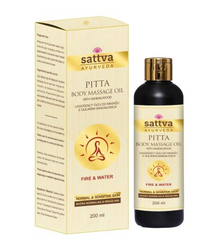 Satttva - Ajurwedyjski olejek do masażu łagodzący z olejkiem sandałowca Pitta, 200ml