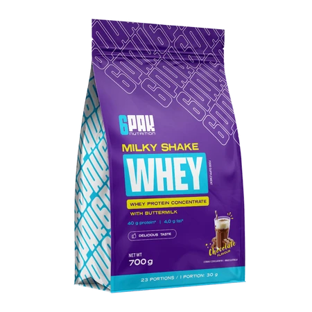 6PAK MILKY SHAKE WHEY odżywka białko WPC 700g smak czekolada
