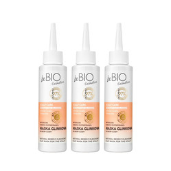 Zestaw: 3x beBIO - Baby Hair Complex Scalp Care naturalna głęboko oczyszczająca maska glinkowa do skóry głowy 100ml