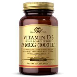 Solgar Witamina D3 1000 IU 25 mcg - 100 kaps.