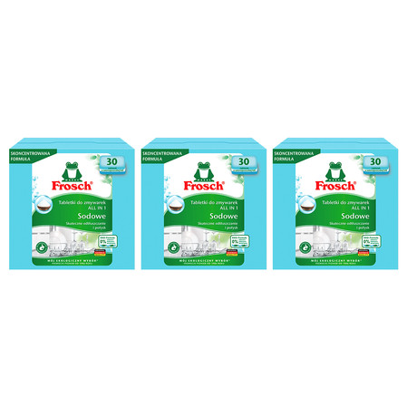 Zestaw 3x Frosch Sodowe tabletki do zmywarek, 30 szt.