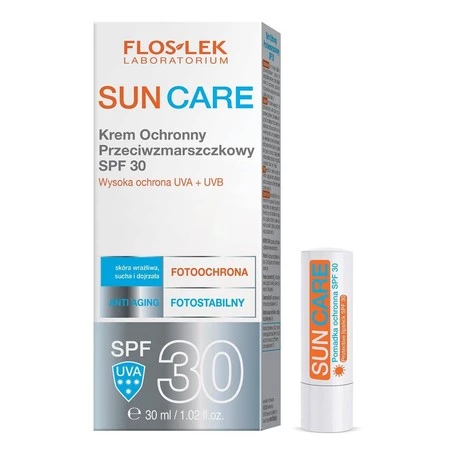 Floslek SUN CARE KREM DO TWARZY 30ML SPF 30 ANTI AGING +POMADKA SPF 30